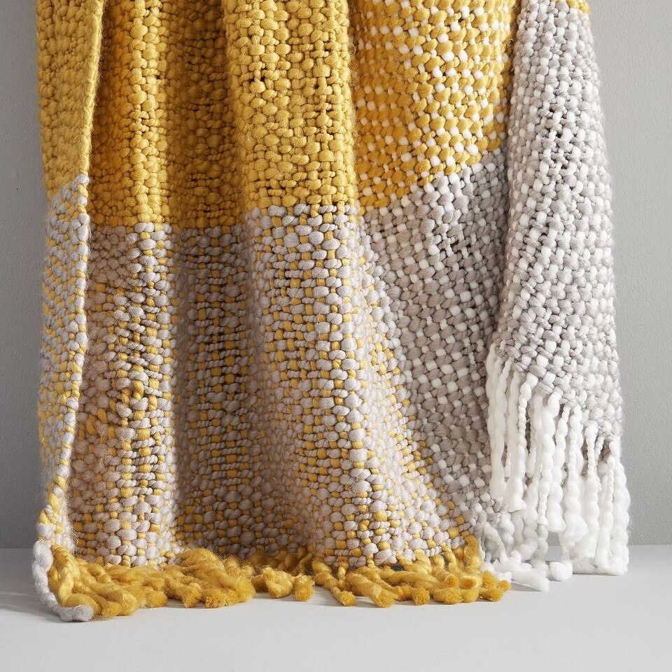 Colour Block Basketweave Throw west elm United Kingdom